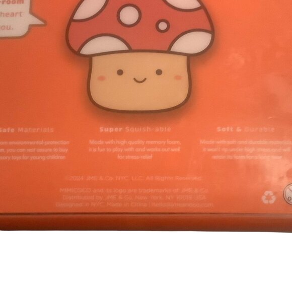 Mimicoco Jumbo Mushroom Squishy Toy 6.2" x 6.6" Red White Stress Relief Kawaii - Picture 8 of 9